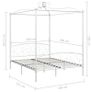 Canopy Bed Frame White Metal 160x200 cm Image 5