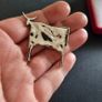 Minimalist Silver Tone Bull Brooch Modernist Abstract Cow Pin  Hand-Hammered Finish Unique Farm Animal Jewelry Image 6