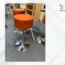 3 x Orange Leather Canteen Stools - Grade A Image 3