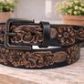 Premium Embossed Genuine Leather Belt Stylish Vintage Designer Belt Durable Formal & Casual Waist Belt Image 3