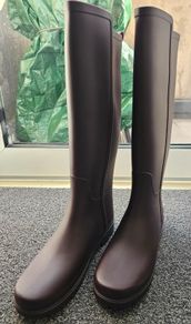 Ladies women burgundy wellington boots, wellies