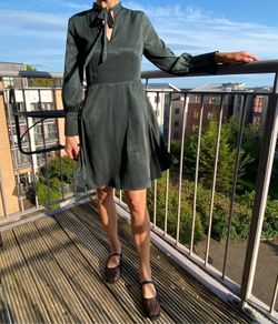 MANGO emerald dress XS