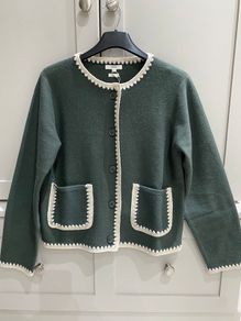 Spainish designer brand Yerse dark teal Green colour  wool cardigan / jacket BRAND NEW