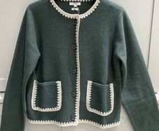 Spainish designer brand Yerse dark teal Green colour  wool cardigan / jacket BRAND NEW