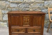 Antique Oak Blanket Box With Drawers.