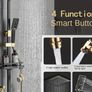 Luxury Black & Golden Square Shower Head Set - Wall-Mounted, Full Copper with Extended Pole, 4 Adjustable Settings for Ultimate Bathing Experience , brand new Image 4