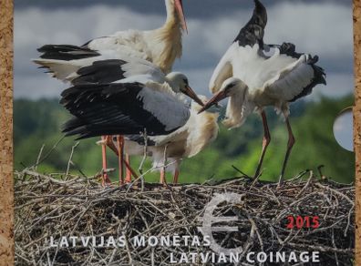 Latvia Brilliant Uncirculated Euro Coin Set 2015 - Stork
