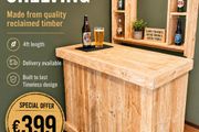 Rustic homebar and shelving