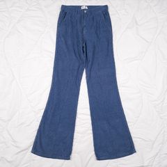 Zara Royal Blue Corduroy Flared Trousers Pants 10UK/38EU