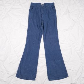 Zara Royal Blue Corduroy Flared Trousers Pants 10UK/38EU