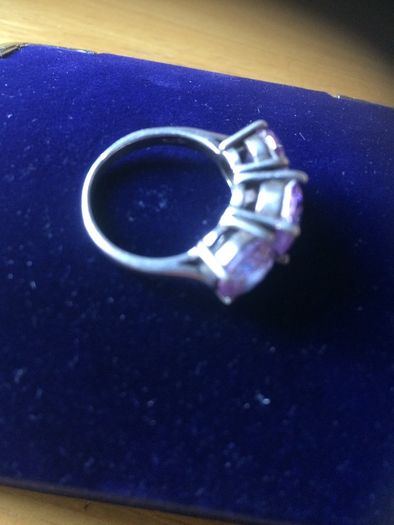 Silver Ring With Purple Stones