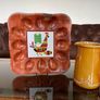 Vintage 1970s Chicken Tile on Bamboo Deviled Eggs Platter or storage Image 7