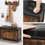 Shoe Bench Padded Shoe Organiser with Flap Shoe Cabinet for 6 Pairs of Shoes Steel Frame Industrial Design Vintage Brown/Black Image 3