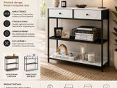 Console Table Vintage Brown-Black Narrow or Marble White