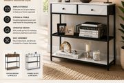 Console Table Vintage Brown-Black Narrow or Marble White