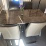 Modern Kitchen Table & 4 Grey Leather Chairs Image 6