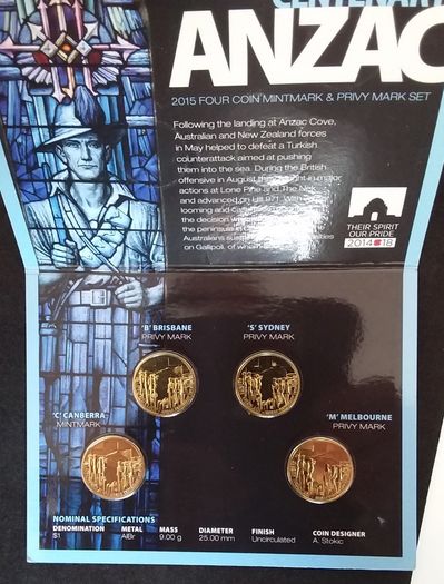 Anzac Centenary 2015 Four Coin Set