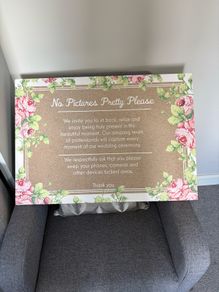 Wedding Sign "no pictures please"