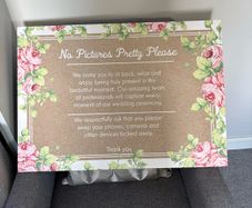 Wedding Sign "no pictures please"