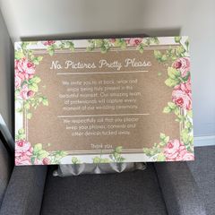Wedding Sign "no pictures please"