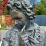 Large heavy garden statue of Beethoven, metal, D18 Image 8