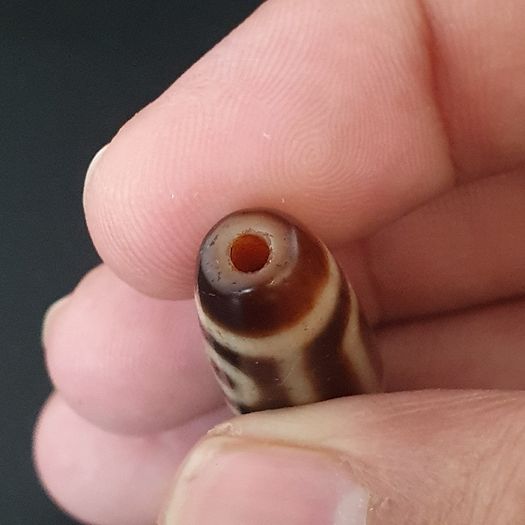 Antique Himalayan Tibetan 4 Eyes Agate Dzi Bead Amulet