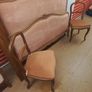Antique French oak double size bed with two maching chairs in fantastic condition Image 4
