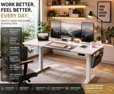 Electric Height Adjustable Standing Desk 140cm