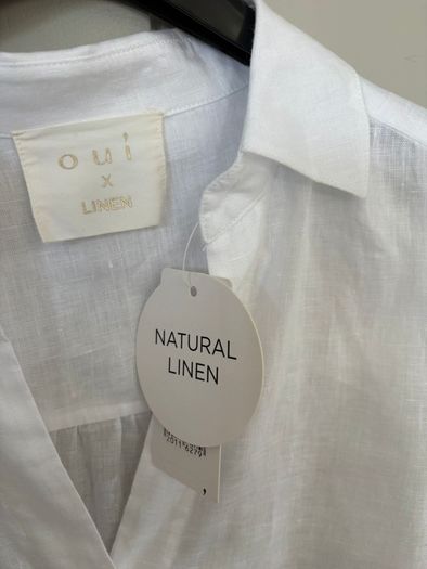 Qui designer brand Snow White linen blouse with three quarter length sleeves BRAND NEW