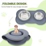 Pecute Dog Bowls Non Slip, Stainless Steel Double Bowls Set with Non-Spill Silicone Mats Tray. Image 9