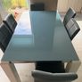 Glass topped dining table and six chairs Image 2