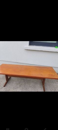 mid century teak sleigh base coffee table XXL