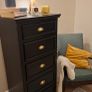 Matching Black Chest of Drawers Set. Antique Brass Handles Image 5