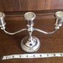Vintage Small 3 arm candelabra silver plate Image 5