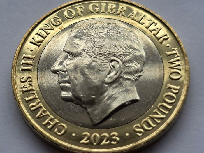 Gibraltar 2 Pound Coin Charles III Coronation  2023 UNC