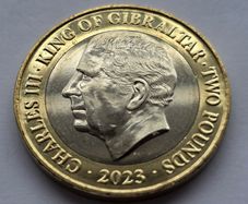 Gibraltar 2 Pound Coin Charles III Coronation  2023 UNC
