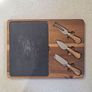 Acacia Wood & Slate Cheese Board Set with 3 Cheese Tools Image 3