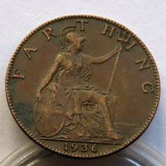 1936 bronze farthing George V 90 years old
