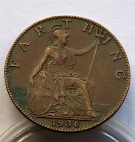1936 bronze farthing George V 90 years old