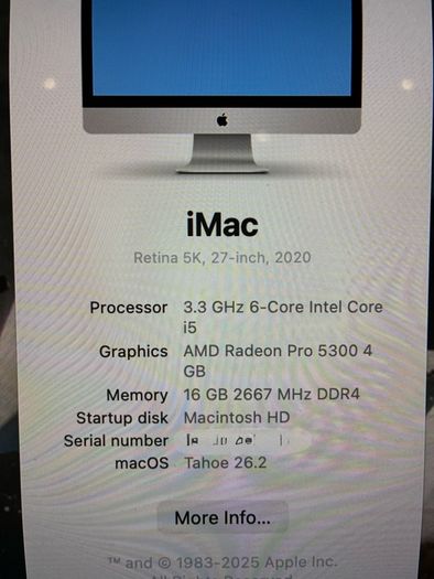 27" iMac 5K 2020.