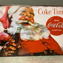 Coca Cola Santa Tin Metal sign