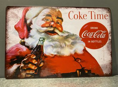 Coca Cola Santa Tin Metal sign