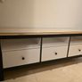 Wooden tv unit with glass top Image 4