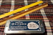 Helix Oxford  Secondary School Maths Set Themed Design . With Yellow Wooden Standard And Triangular Scale Rulers