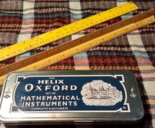 Helix Oxford  Secondary School Maths Set Themed Design . With Yellow Wooden Standard And Triangular Scale Rulers