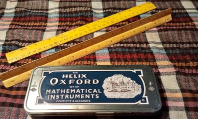 Helix Oxford  Secondary School Maths Set Themed Design . With Yellow Wooden Standard And Triangular Scale Rulers