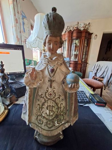Beautiful Very Large Old Child of Prague Statue, likely produced in Ireland during the early 20th century, Postage Available or collection, Measurements are in the photo's