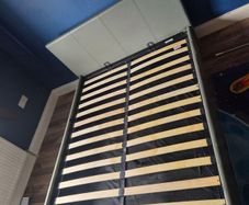 Double bed which storage underneath bed lifts up