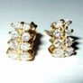 Vintage 18K Yellow Gold Diamond Cluster Earrings Image 8