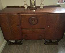 Vintage Art Deco Walnut Sideboard / Cocktail Cabinet